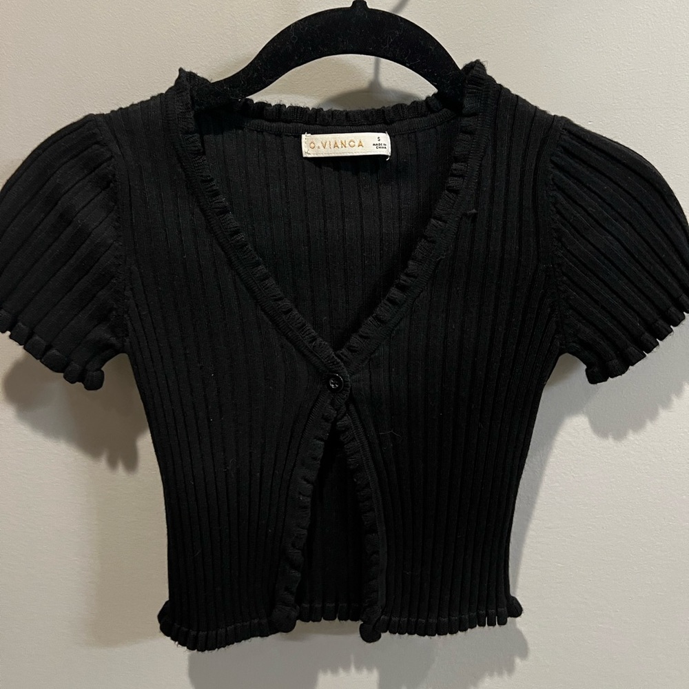 O. Bianca Single Button Cropped Shirt